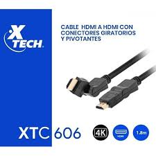 CABLE XTECH HDMI 10FT INCLINABLE Y GIRATORIO, DE ALTA VELOCIDAD 4K, MACHO - MACHO, NEGRO (XTC-606)