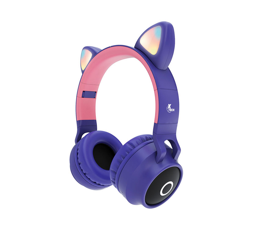 PR000900-AUDIFONO CON MICROFONO XTECH HERA, BLUETOOTH 5.0, RANURA MICROSD, BATERIA RECARGABLE. HASTA 4 HORAS DE REPRODUCCION, MORADO / ROSADO (XTH-650)