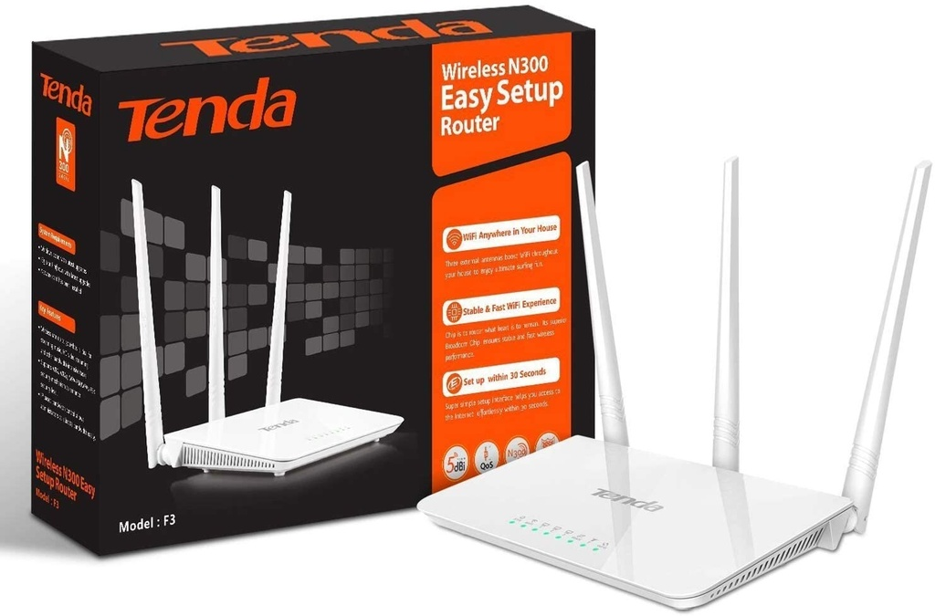 ROUTER WIRELESS TENDA F3 MBPS - 3 ANTENAS BANDWITH CONTROL