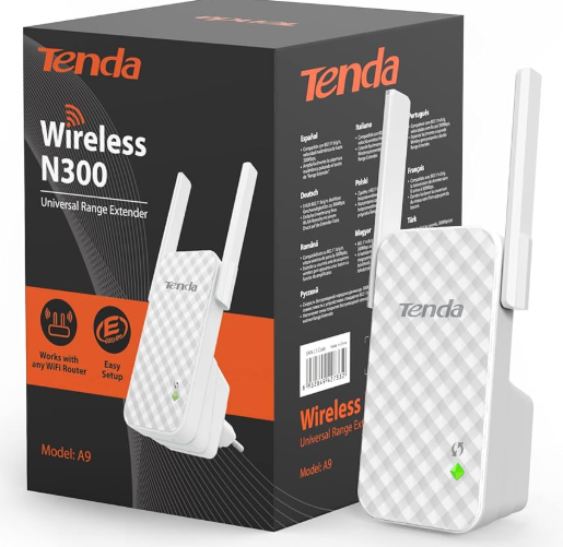 REPETIDOR WIRELESS TENDA N300, 2.4GHZ/300MBPS, 2 X 3DBI EXTERNO NO DESMONTABLE, IEEE802.11B,IEEE 802.11G, IEEE 802.11N,