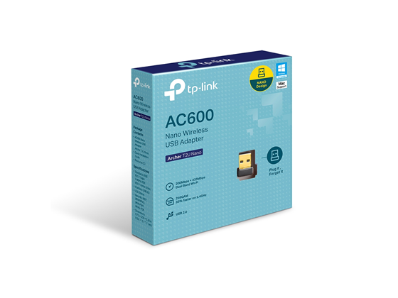 PR006774-TP-LINK - ADAPTADOR DE RED USB WIFI AC600 ARCHER T2U NANO, 2.4GHZ/200MBPS, 5.0GHZ/433MBPS, 802.11AC/B/G/N, DUAL BAND.