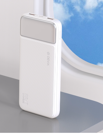 POWER BANK DEVIA SMART SERIE 22.5W PANTALLA DIGITAL FULL COMPATIBLE (10000 MAH) 6942297111530 BLANCO