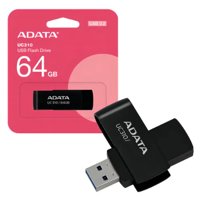MEMORIA USB 3.2 ADATA UC310 NEGRA 64GB 