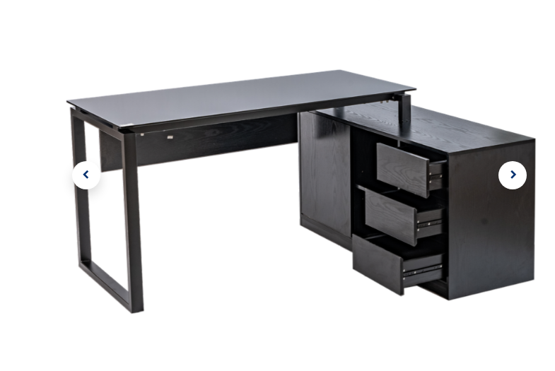 MUEBLE (PC) STARKEN GLASS TOP 1.6M ESPRESSO FULL BLACK (CT-3863) (MUE456)