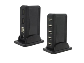 PR007897-HUB USB AGILER 7 PUERTOS USB 2.0, CON ADAPTADOR DE CORRIENTE.