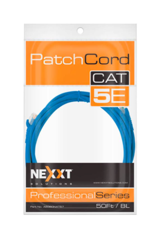 PATCH CABLE NEXXT CATS5E 50 FT GRIS/AZUL