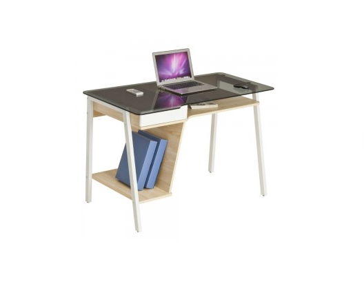 MUEBLE GLASS TOP D/MADERA C/ BLANCO (MUE410)