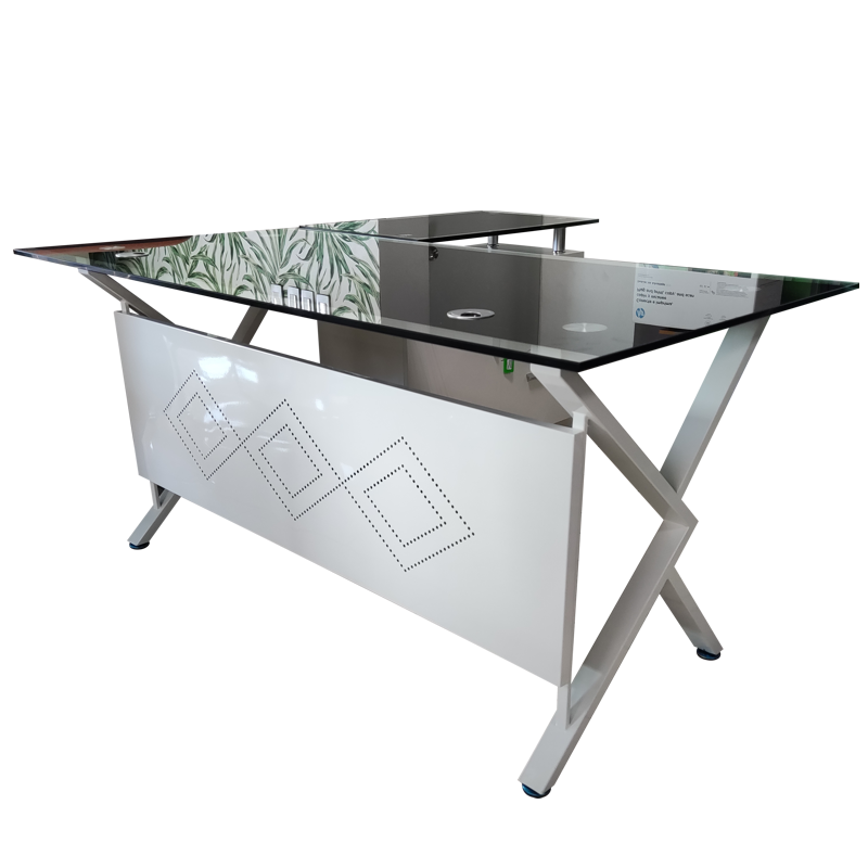 PR008283-MUEBLE GLASS TOP NEGRO STARKEN CT-3813-A