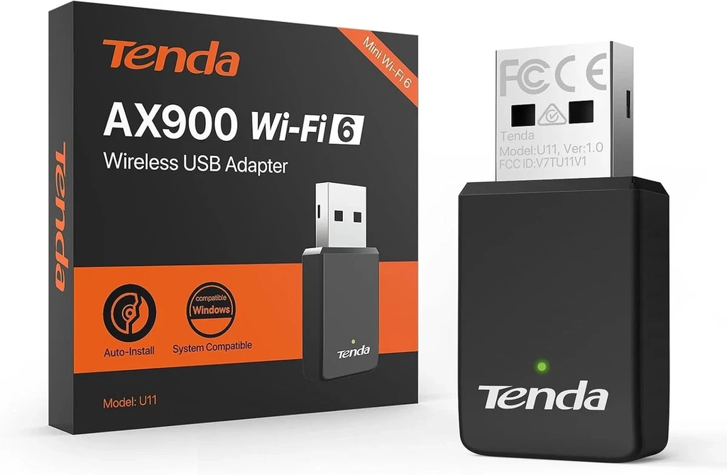 PR008686-TENDA ADAPTADOR WIFI PARA PC DE ESCRITORIO, AX900 ADAPTADOR WIFI USB CON DOBLE BANDA 600MBPS
