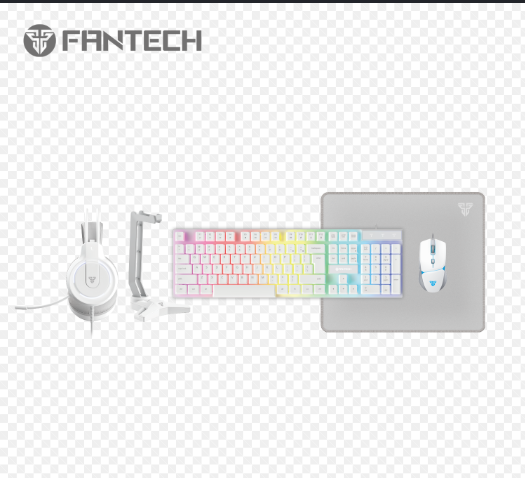 Combo Gaming FANTECH (Mod. P51-BLANCO/NEGRO)TECLADO+MOUSE+HEADSET+STANP+MOUSE PAD