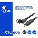 CABLE XTECH HDMI 10FT INCLINABLE Y GIRATORIO, DE ALTA VELOCIDAD 4K, MACHO - MACHO, NEGRO (XTC-606)
