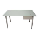 PR001071-MUEBLE STARKEN GLASS TOP WHITE GRANULADO