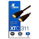 CABLE HDMI XTECH, 6 PIES, NEGRO (XTC-311)