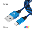 CABLE TIPO C BRAIDED 5FT AZUL UNNO