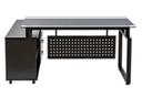 MUEBLE (PC) STARKEN GLASS TOP 1.6M ESPRESSO (CT-3517A) (MUE454)