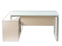 MUEBLE (PC) STARKEN GLASS TOP 1.6M GRAINED WHITE (CT-3863) (MUE455)