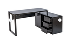 MUEBLE (PC) STARKEN GLASS TOP 1.6M ESPRESSO FULL BLACK (CT-3863) (MUE456)