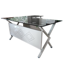 PR008283-MUEBLE GLASS TOP NEGRO STARKEN CT-3813-A