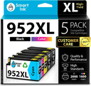 SMART INK CARTUCHOS DE TINTA COMPATIBLES DE REPUESTO PARA HP 952 XL 4 UNIDADES (NEGRO, CIAN/MAGENTA/AMARILLO) PARA USAR CON IMPRESORAS HP OFFICEJET PRO 8710 7740 8715 8210 8703 OFFICEJET 8702